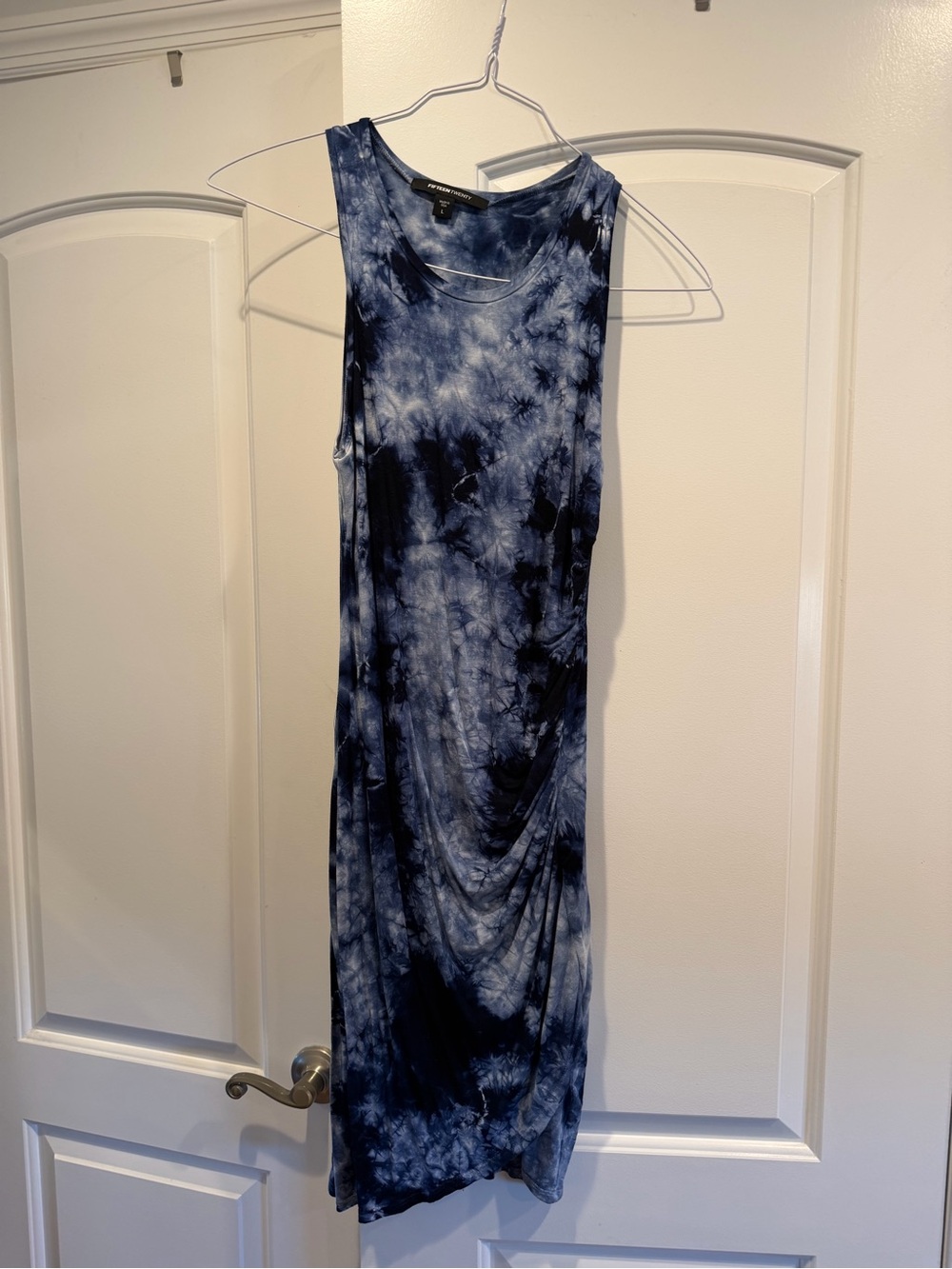 Fifteen Twenty Navy Tie-Dye Sleeveless Midi Dress